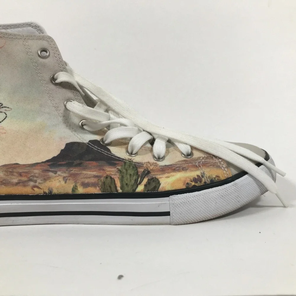 Rodeo Cowboy Scenic Canvas High Top Lace-Up Shoes M/W US 10 UK 8/8 EU 42/41